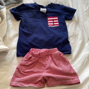 Monogrammed J T-shirt set with shorts